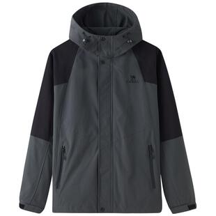 骆驼男装防风春秋薄款外套防泼水户外夹克男士休闲连帽运动风衣男