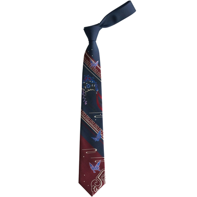 大喜原创游园惊梦藏蓝酒红色领带