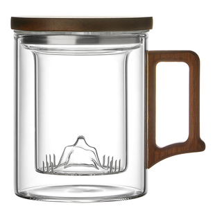 忆壶茶大容量泡茶杯家用玻璃茶杯男士办公室专用水杯茶水分离杯子