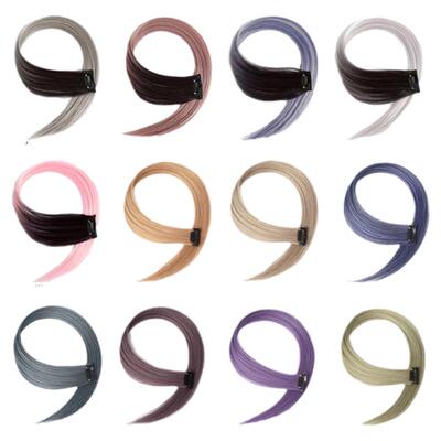 单卡挑染假发片女彩色长发挂耳染