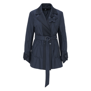 IDPAN西装领羽绒服冬季新款时尚精致趣味胸花轻薄白鸭绒外套