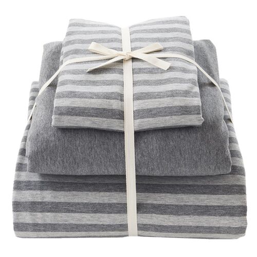 全棉天竺棉四件套日式简约裸睡良品针织纯棉被套床单床笠款床品