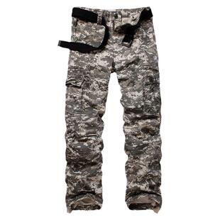 美军迷彩裤男休闲长裤子宽松直筒口袋工装裤军事潮户外运达大码潮