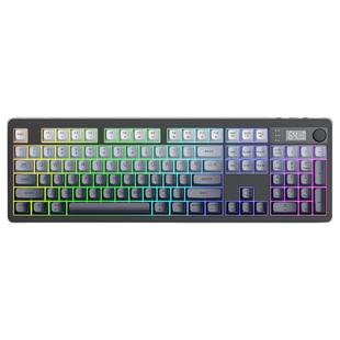 炫银狐TK100双模蓝牙无线键盘充电渐变机械手感RGB炫光104键键盘