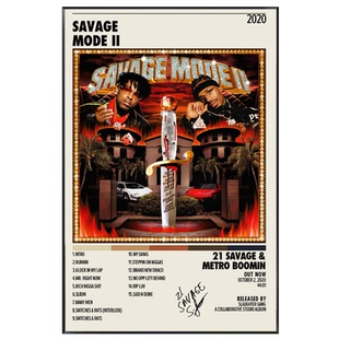 21 Savage萨维奇专辑封面挂画欧美音乐人嘻哈说唱网咖有框装饰画