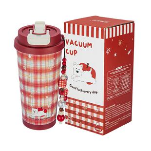 摩登主妇陶瓷内胆保温杯结婚一对红色水杯生日伴手礼女生咖啡杯子