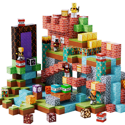 我的世界磁力方块正版全套玩具