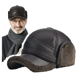 护耳中老年人鸭舌帽冬季保暖帽子男爸爸东北雷锋帽老头爷爷老人帽