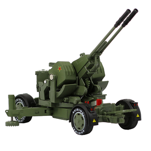 合金模型双管高射炮连射机关炮1:35防空火炮仿真战车金属摆件收藏