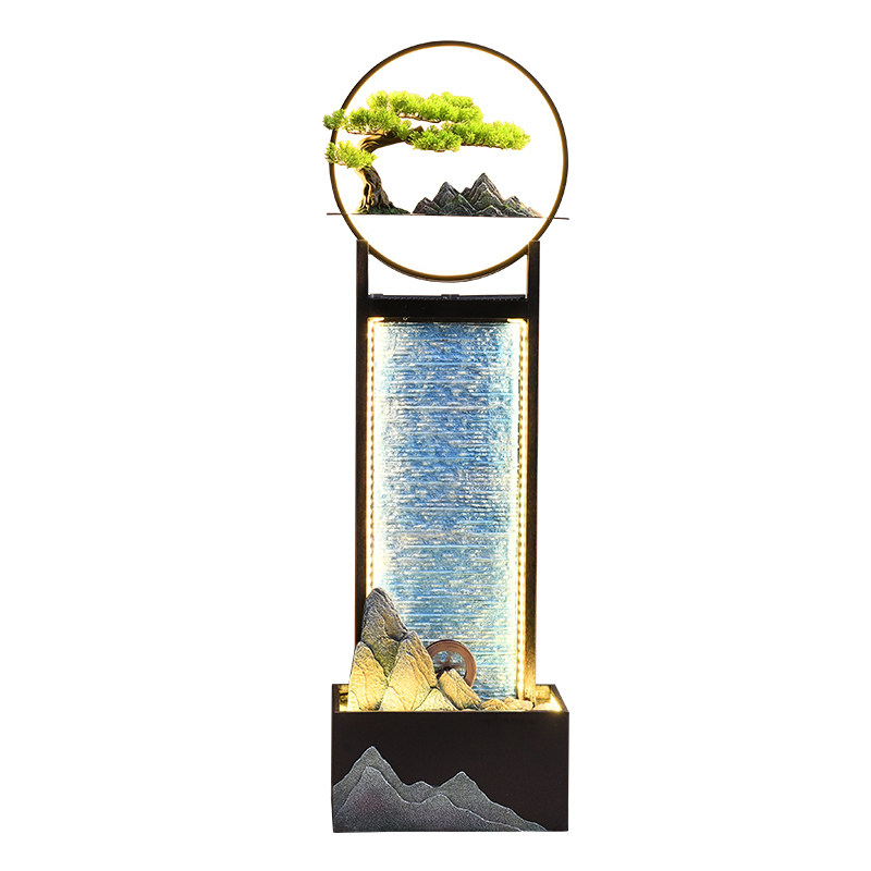 现代简约流水摆件循环水招财喷泉客厅办公室落地假山开业乔迁礼品
