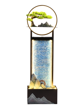 现代简约流水摆件循环水招财喷泉客厅办公室落地假山开业乔迁礼品