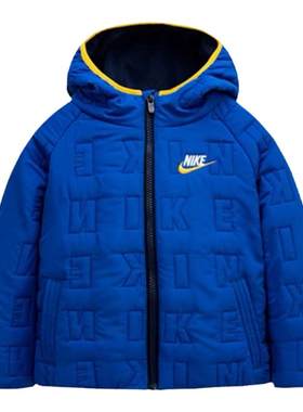 【限时特价】Nike耐克新款儿童保暖防风时尚亮色连帽棉服厚外套