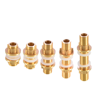 4分水塔水池水箱鱼缸出水管接头加长串板通丝内外丝接头配件黄铜