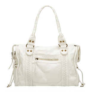 跨境热销复古时尚水洗做旧镶嵌铆钉腋下托特包休闲百搭单肩斜挎包