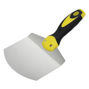 不锈钢弧形腻子刮刀半圆形上料神器铲桶工具托灰板圆弧铲子油灰刀