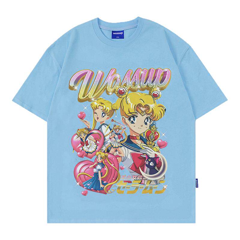 WASSUP美式卡通T恤短袖男女夏季