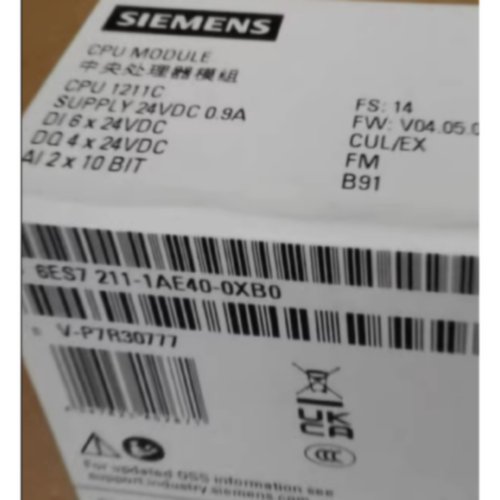 议价6ES7211-1AE40-0XB0西门子S7-1200紧凑型CPU模块6ES72111AE40