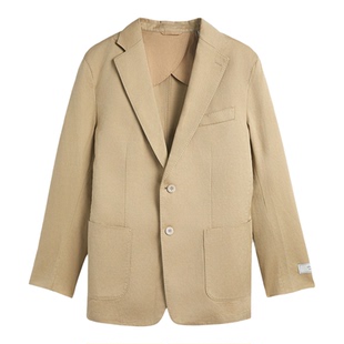 GANT/甘特26春季新款男棉麻混纺无里衬双开叉商务休闲单西服外套