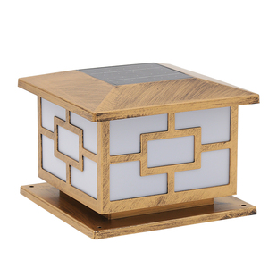 太阳能柱头灯别墅大门两侧柱子灯户外庭院围墙围栏灯室外防水中式