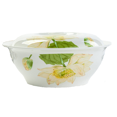 唐山金岚玉骨瓷带盖汤碗