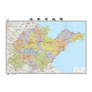 山东省地图2026年全新版大尺寸106*76厘米墙贴交通旅游二合一防水高清贴画挂图34分省系列地图之山东地图 成都出版社