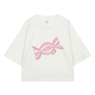 【商场同款】马拉丁儿童T恤秋装女童大童糖果图案舒适短袖T恤