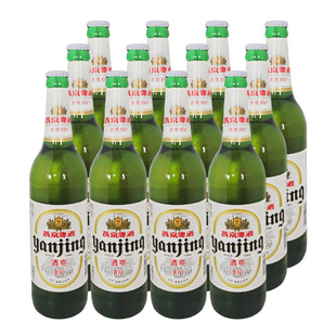 热卖 北京燕京啤酒10度清爽型600ml*12瓶 大绿棒子 玻璃瓶装 整箱