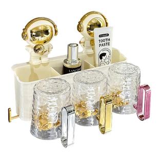 吸盘牙刷置物架壁挂式免打孔2025新款浴室刷牙牙膏漱口杯架牙杯架