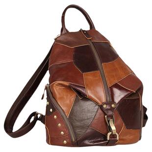 真皮双肩包设计感小众女士铆钉牛皮2024新款小背包大容量时尚旅游