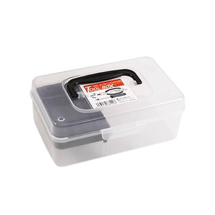 真田精工手提工具收纳箱小号双层便携螺丝零件整理盒透明塑料箱子