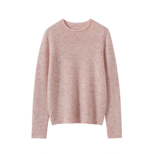 Z.M.R 彩点子花纱 100%纯山羊绒衫女针织圆领加厚软糯毛衣上衣