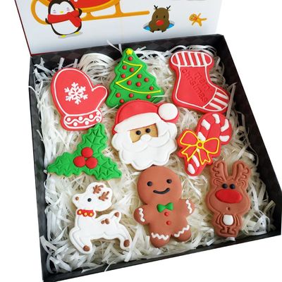 少许现货 圣诞节翻糖糖霜饼干圣诞老人姜饼人单块或礼盒圣诞礼物