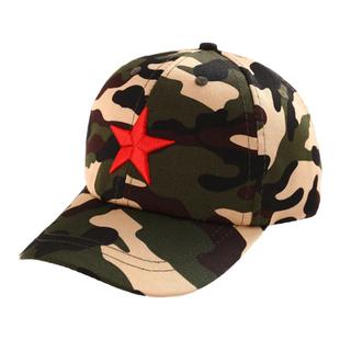 儿童迷彩帽子男童红五角星战狼特种兵鸭舌帽3-8岁棒球帽中小女童