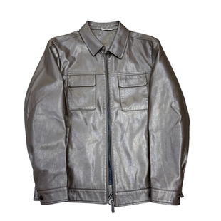 水洗PU皮~工装机能！秋季男士细腻柔软休闲翻领PU皮衣夹克外套潮