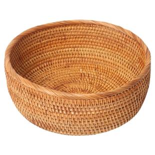 越南藤编水果篮收纳筐客厅竹编水果盘编织筐桌面托盘家用馒头筐