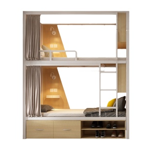 青旅床上下铺双层床成人宿舍床太空舱床上下床双层床高低床子母床