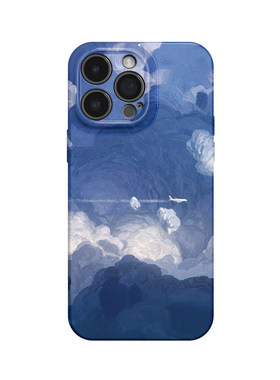 天空之城~油画云朵飞机ins适用苹果17promax手机壳iPhone16华为mate70小米15vivoS19艺术iqooneo12oppofindx8