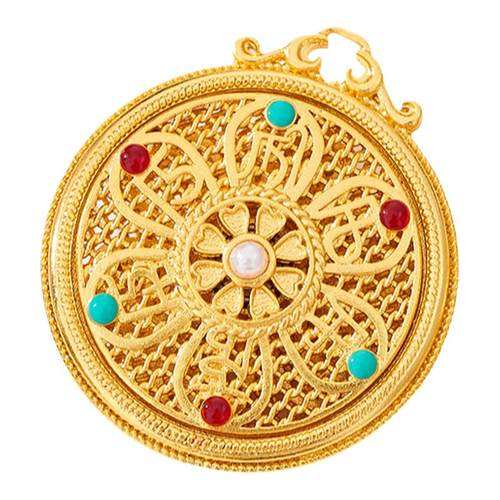 古法沙金项链吊坠中间可旋转挂件毛衣链坠子diy包包车挂吊坠配件