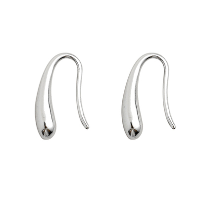 18K金水滴耳钉耳钩女素圈耳环