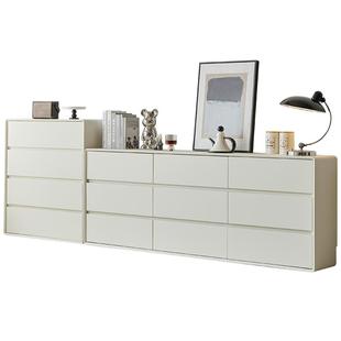 奶油风实木电视柜卧室床尾抽屉柜简约现代五斗柜客厅靠墙储物柜