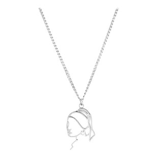 简约艺术女项链吊坠饰品钛钢韩风秋冬毛衣链小众设计百搭银色ins