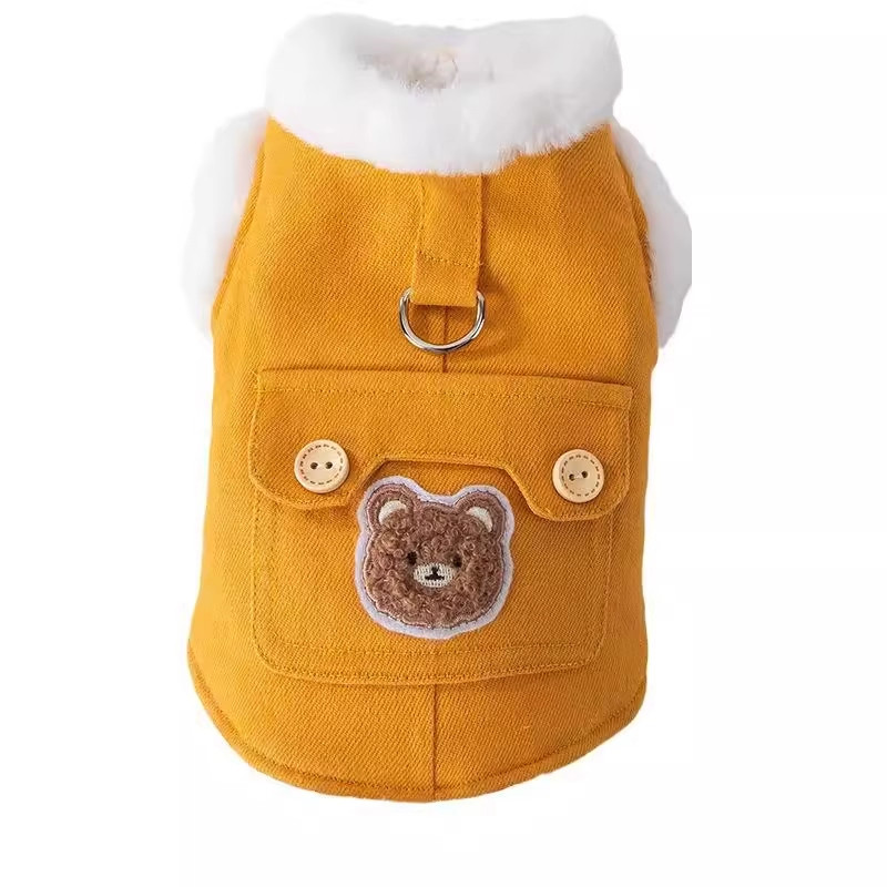 狗狗衣服冬季新款牵引马甲牛仔