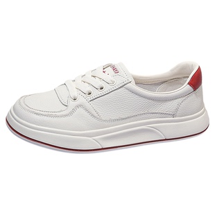 头层牛皮一脚蹬浅口小白鞋女秋季薄款小单鞋厚底轻便防滑休闲板鞋