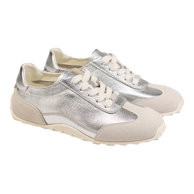 fed银色阿甘鞋秋季新款女鞋真皮德训鞋轻便休闲鞋女S0823-ZCA396