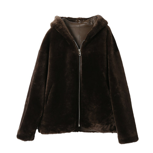 淘么淘 奢御寒澳大利亚进口皮毛一体高保暖宽松拉链连帽皮草外套