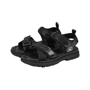 泰兰尼斯Kids儿童凉鞋女中大童夏季新款黑色厚底户外运动沙滩鞋