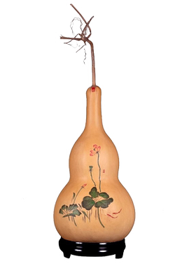 天然葫芦摆件手工墨刻针画