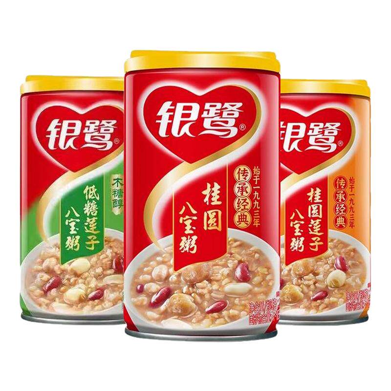 银鹭八宝粥桂圆莲子360g大罐装早餐速食粥五谷杂粮混合整箱装低糖