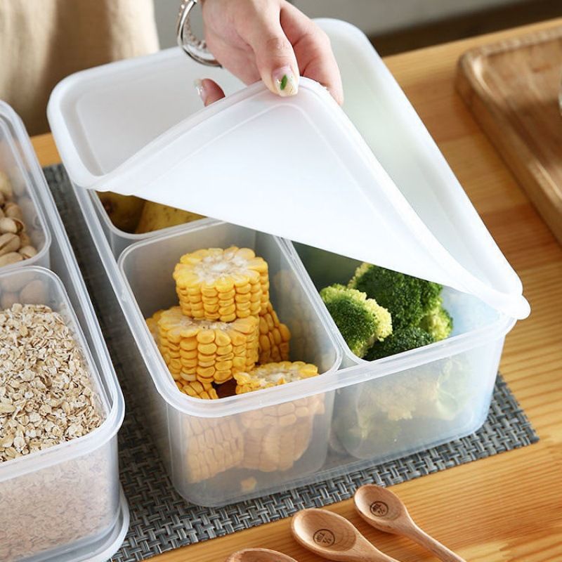 果蔬保鲜盒厨房分格整理密封储盒子冷冻收纳盒冻肉冰箱物大容量盒