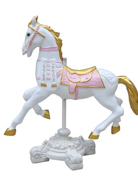 旋转木马大摆件独角兽坐骑粉色少女心ins装饰婚庆婚礼道具雕塑马